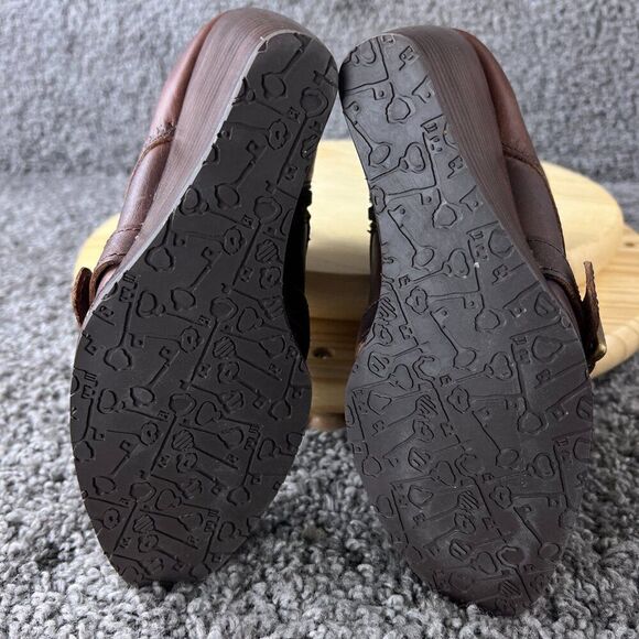 Fossil Wedge Heel Boots Womens 8.5 Brown Leather Ankle Booties Lace Up Shoes - Picture 10 of 10